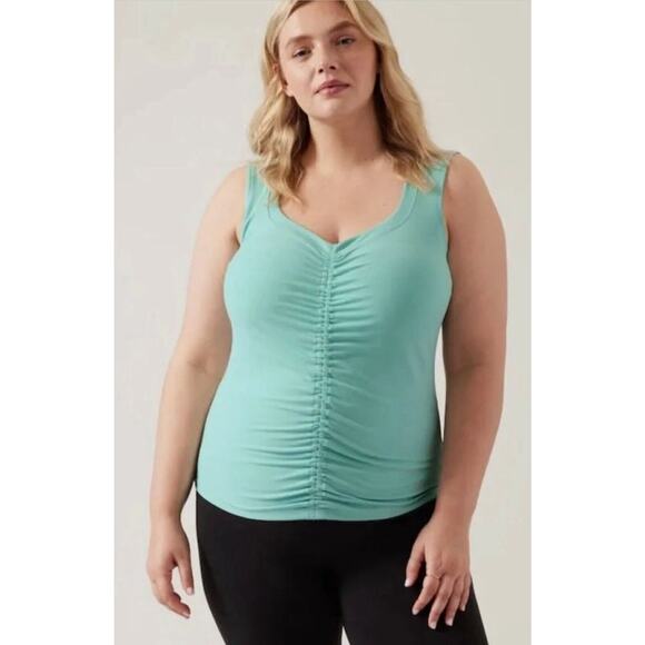 Athleta Cinch Tank NWT $59 Reef Green‎ Size 3X Yoga Barre Pilates Workout Active - Picture 1 of 6